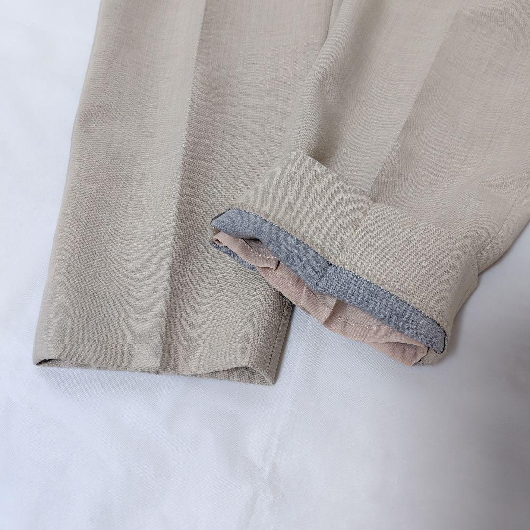 美品 INDIVI 洗える リバー 二重織 ノーカラー ジャケット セットアップ