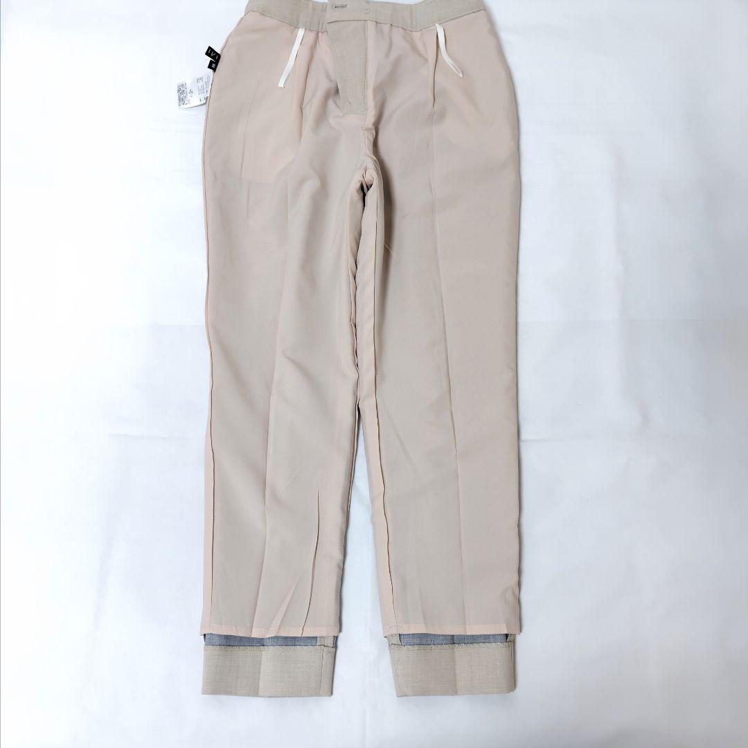 美品 INDIVI 洗える リバー 二重織 ノーカラー ジャケット セットアップ