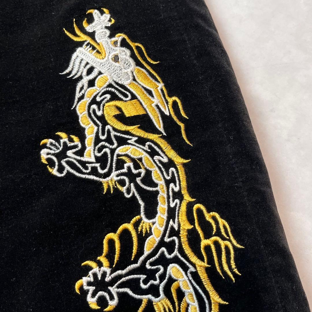 Greeman スカジャン 別珍 虎 龍 刺繍 ブラック M