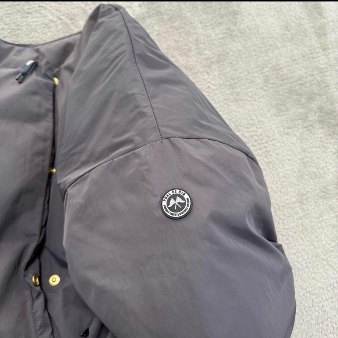 グレー ダウンジャケット ジッパー付き