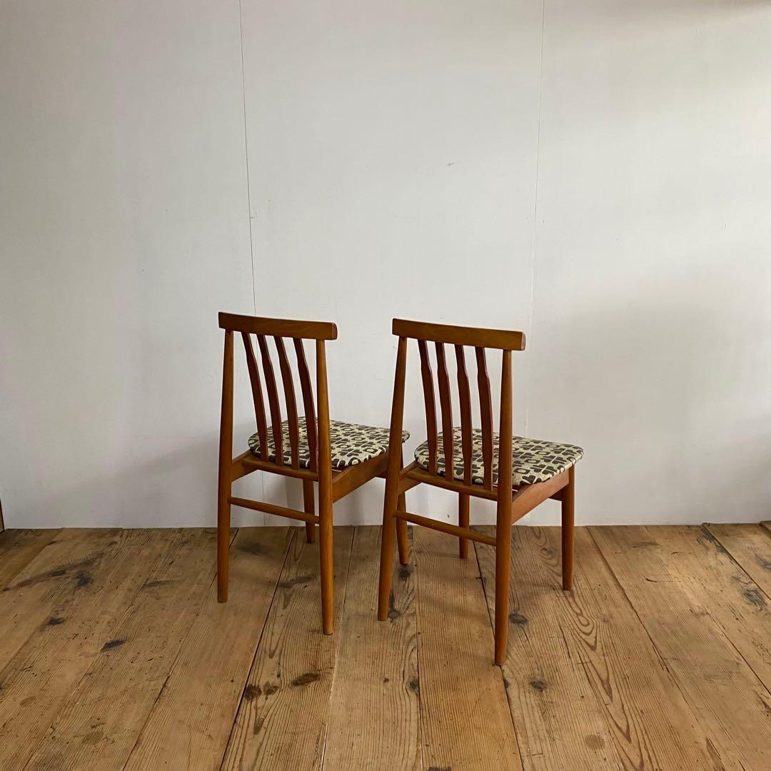 2脚セット ヴィンテージ ダイニングチェア 椅子 木製 レトロ モダン y48