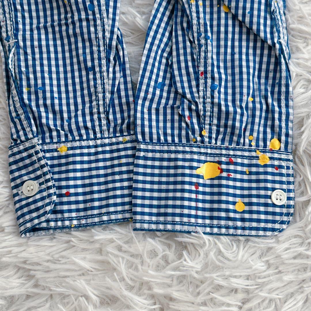 希少品✨ コムデギャルソンオム ペンキ加工 ギンガムチェックロングスリーブシャツ