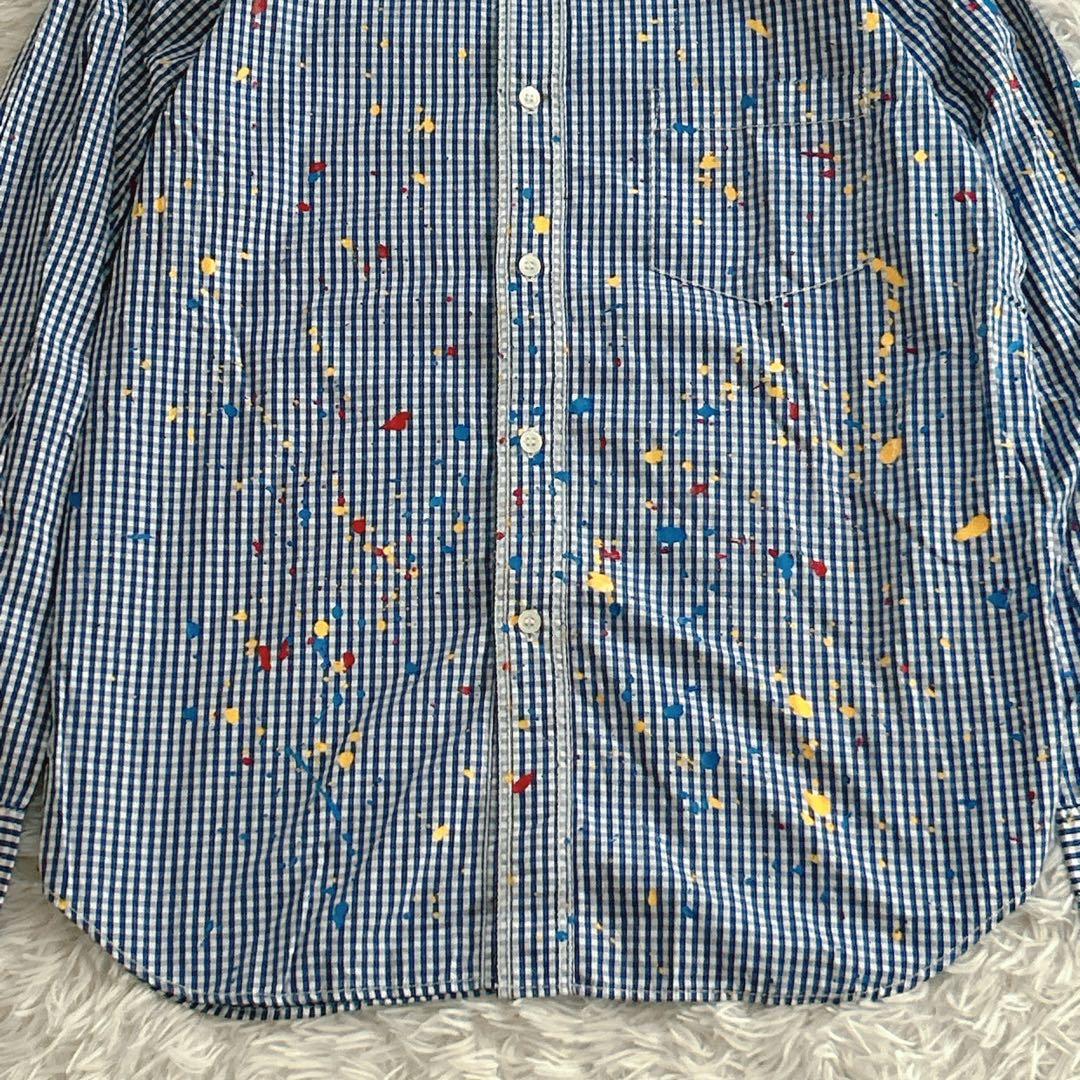 希少品✨ コムデギャルソンオム ペンキ加工 ギンガムチェックロングスリーブシャツ