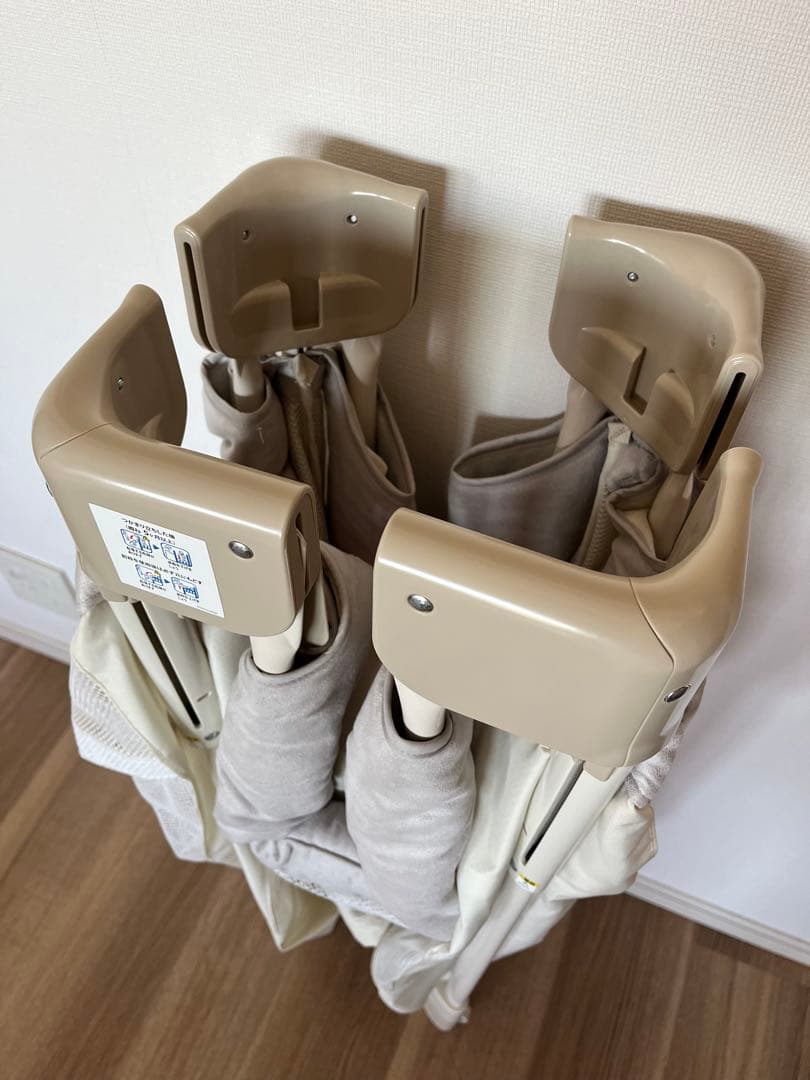 Aprica ココネルエアー 折りたたみ ベビーベッド ベージュ マットレス付き