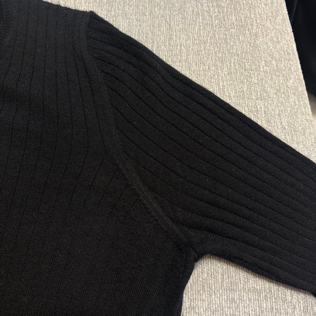 【美品】ドゥロワー 18G カシミヤシルクリブクルーネックニット 2