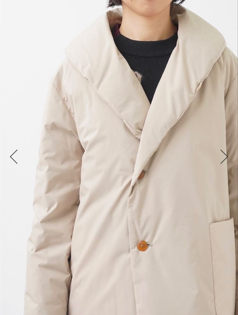 パラスパレス今季品2回着用ダウンショール襟ショートコートベージュサイズ2