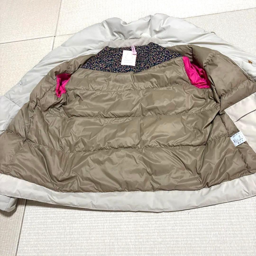 パラスパレス今季品2回着用ダウンショール襟ショートコートベージュサイズ2
