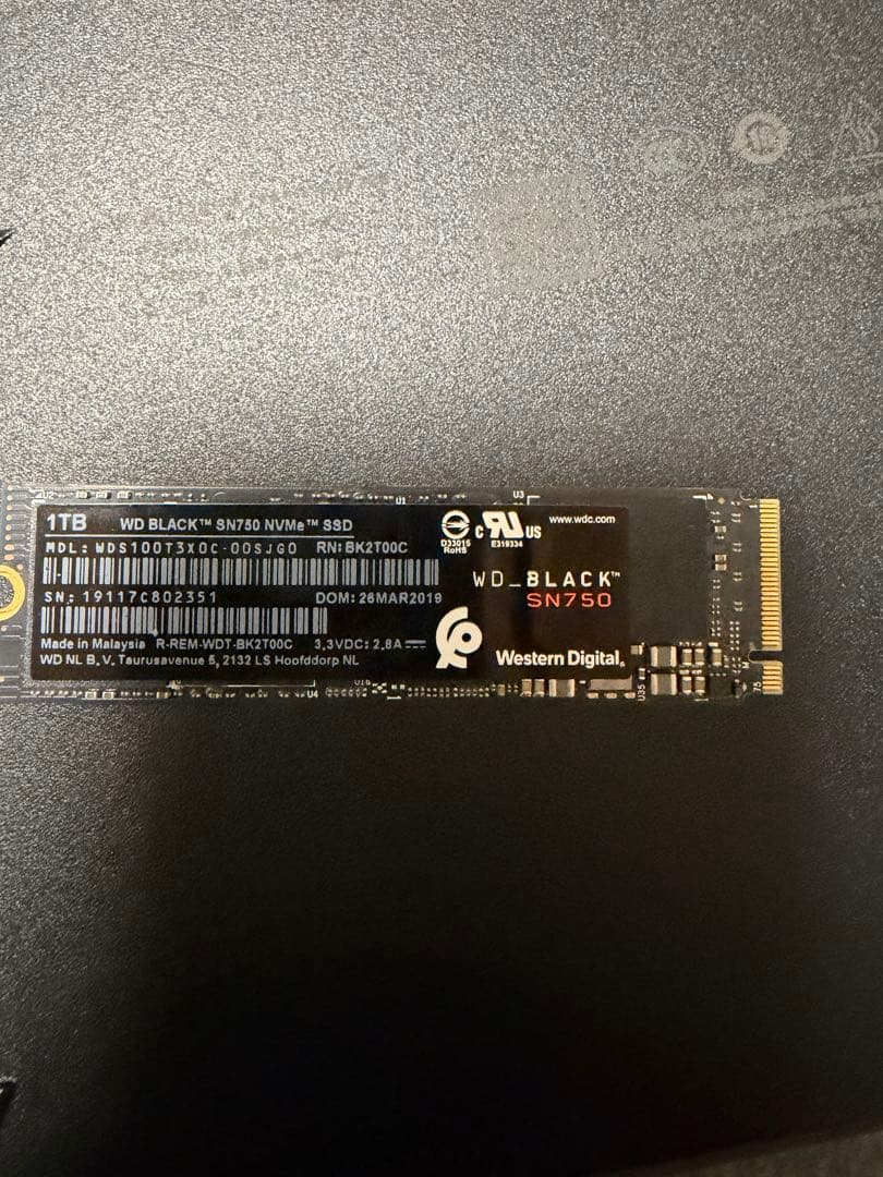 内蔵型SSD WD_BLACK SN750 1TB NVMe SSD