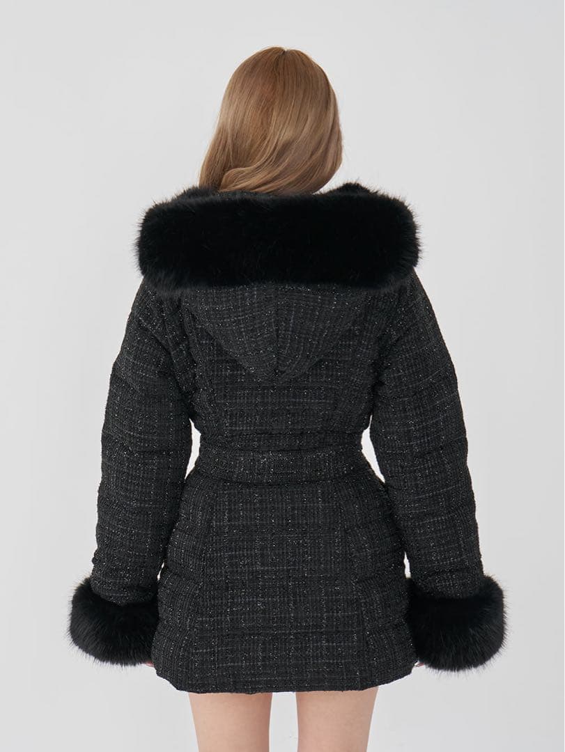 Darich レディミディツイードダウンコート BLK Mサイズ