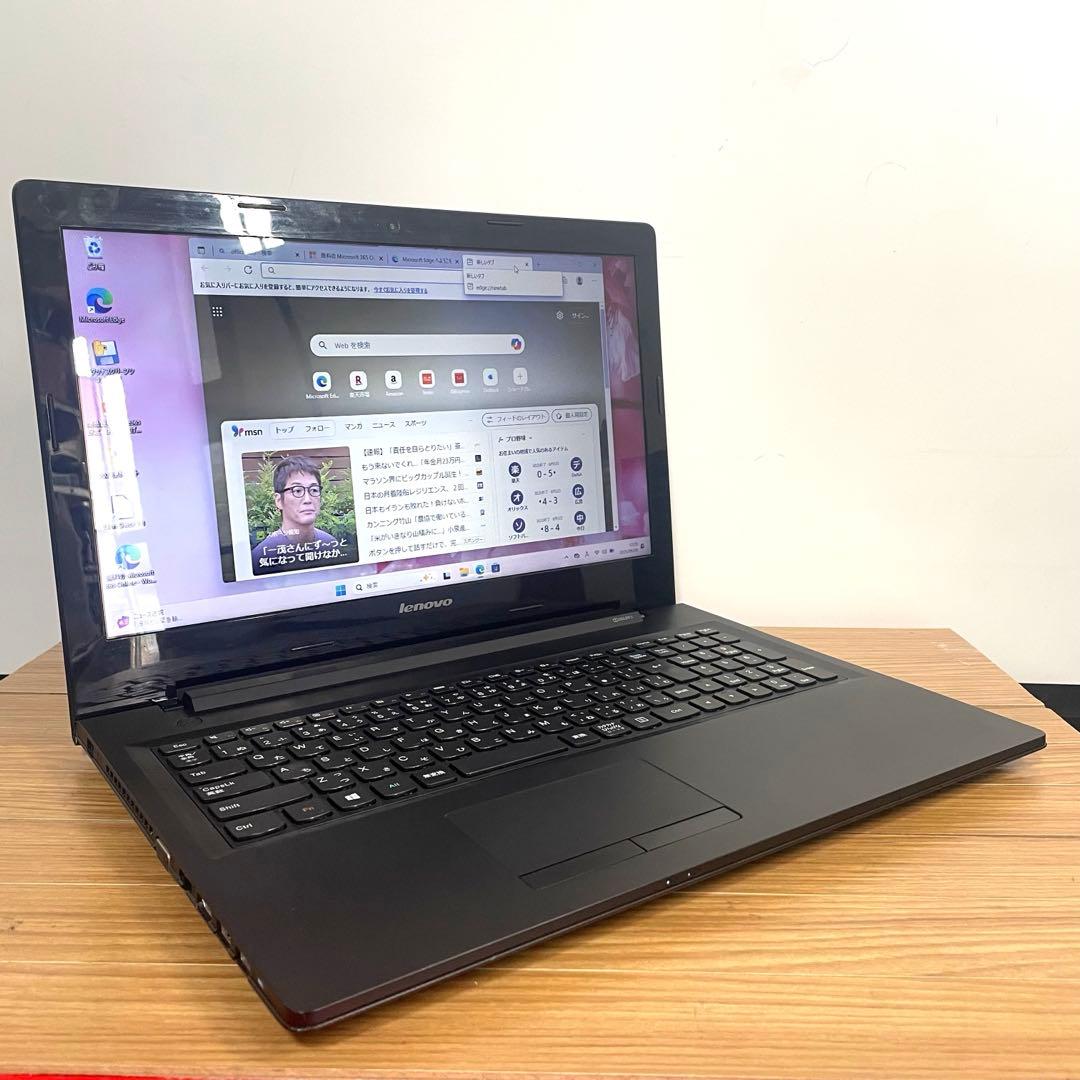 レノボ　ブラックノートパソコンWindows11 SSD オフィスDVDカメラ