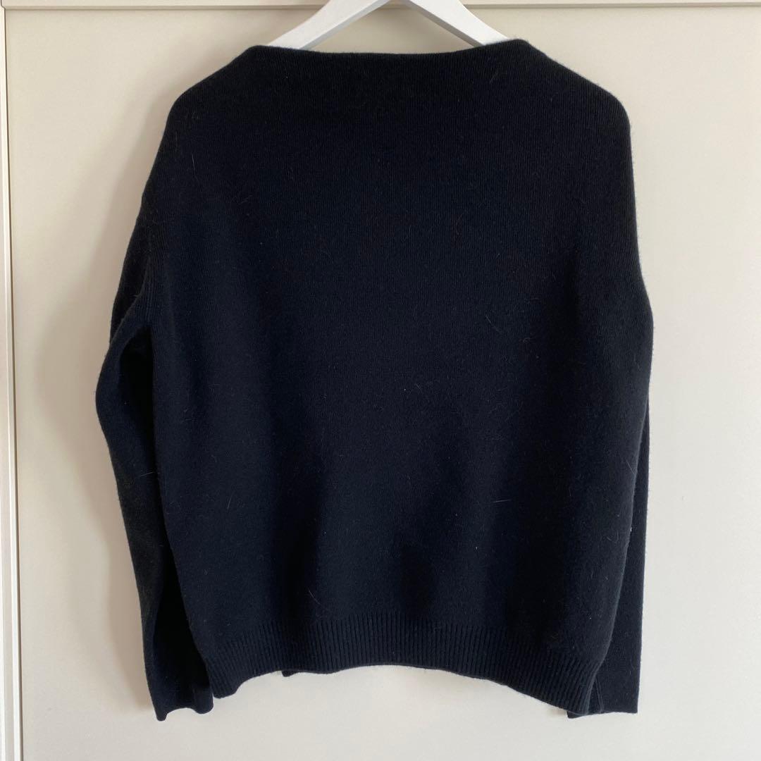 ドゥロワー drawer ボートネックニット　ウールカシミヤ　ブラック