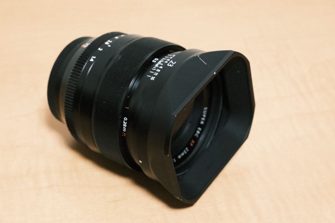 【動作品】FUJIFILM XF23mm F1.4 R 角形フード フィルター付