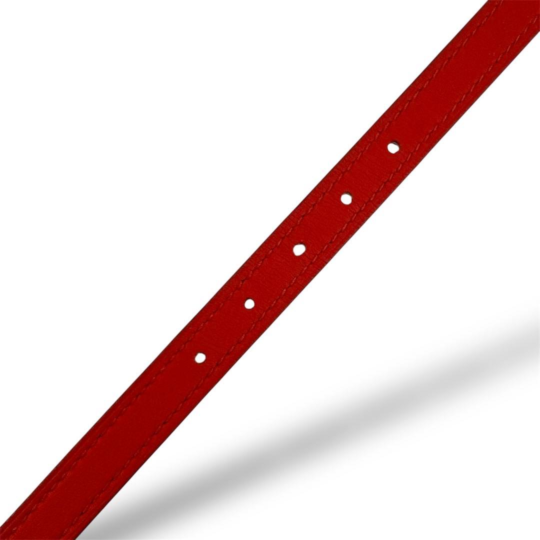 希少◇美品◇エルメス ミニHベルト リバーシブル ルージュｘベージュ レディース