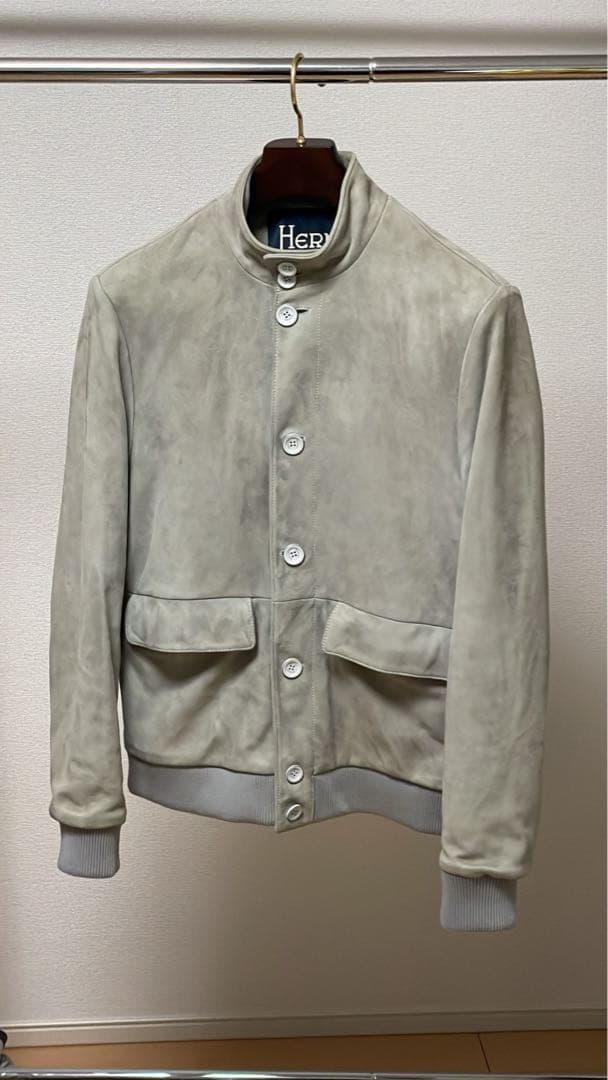 Herno ライトグレー スエードジャケット 50