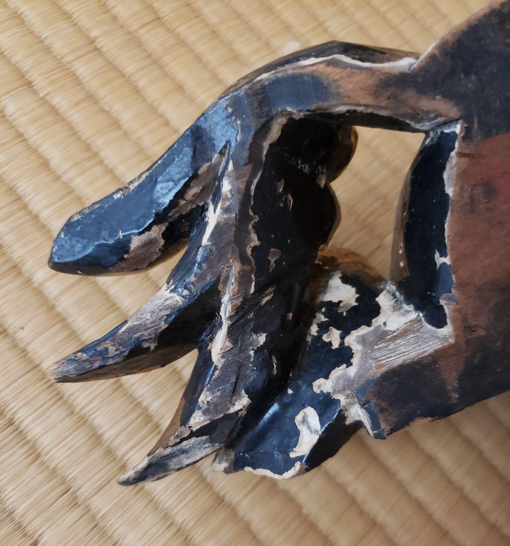 Ｎo197　古い獅子の金箔木彫(仏教彫刻) 室町・江戸期