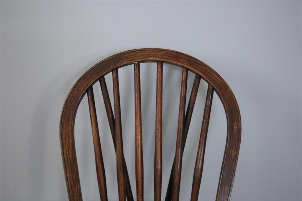 英国アンティーク木製キッチンチェア/ダイニングイス椅子/飾り棚(91-178)