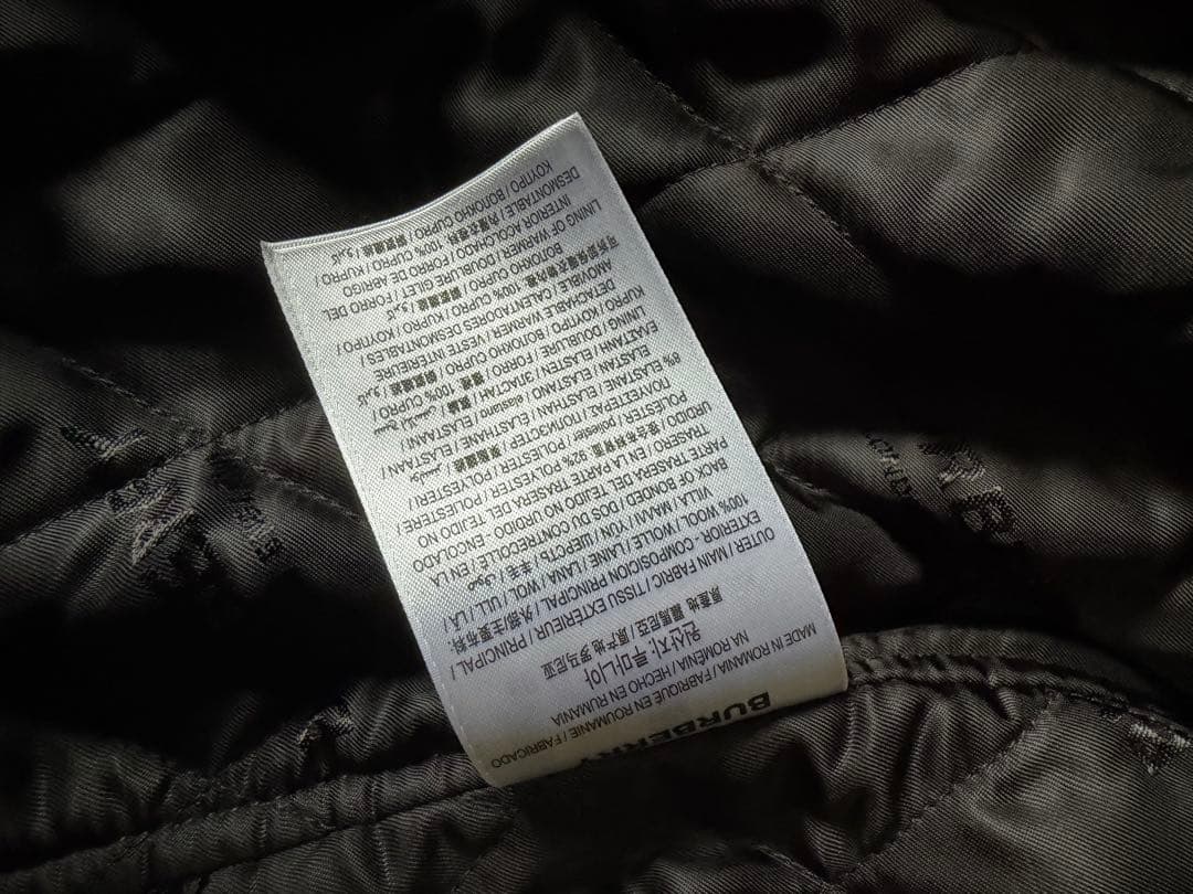 近年　美品 バーバリー BURBERRY コート ロゴ ライナー　メンズ