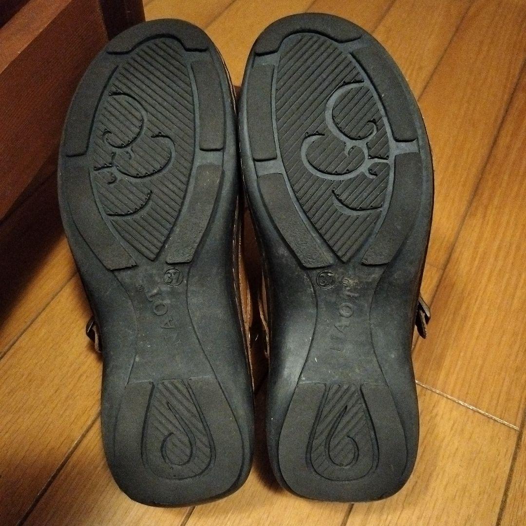 Naot ブラウンレザー サボサンダル37