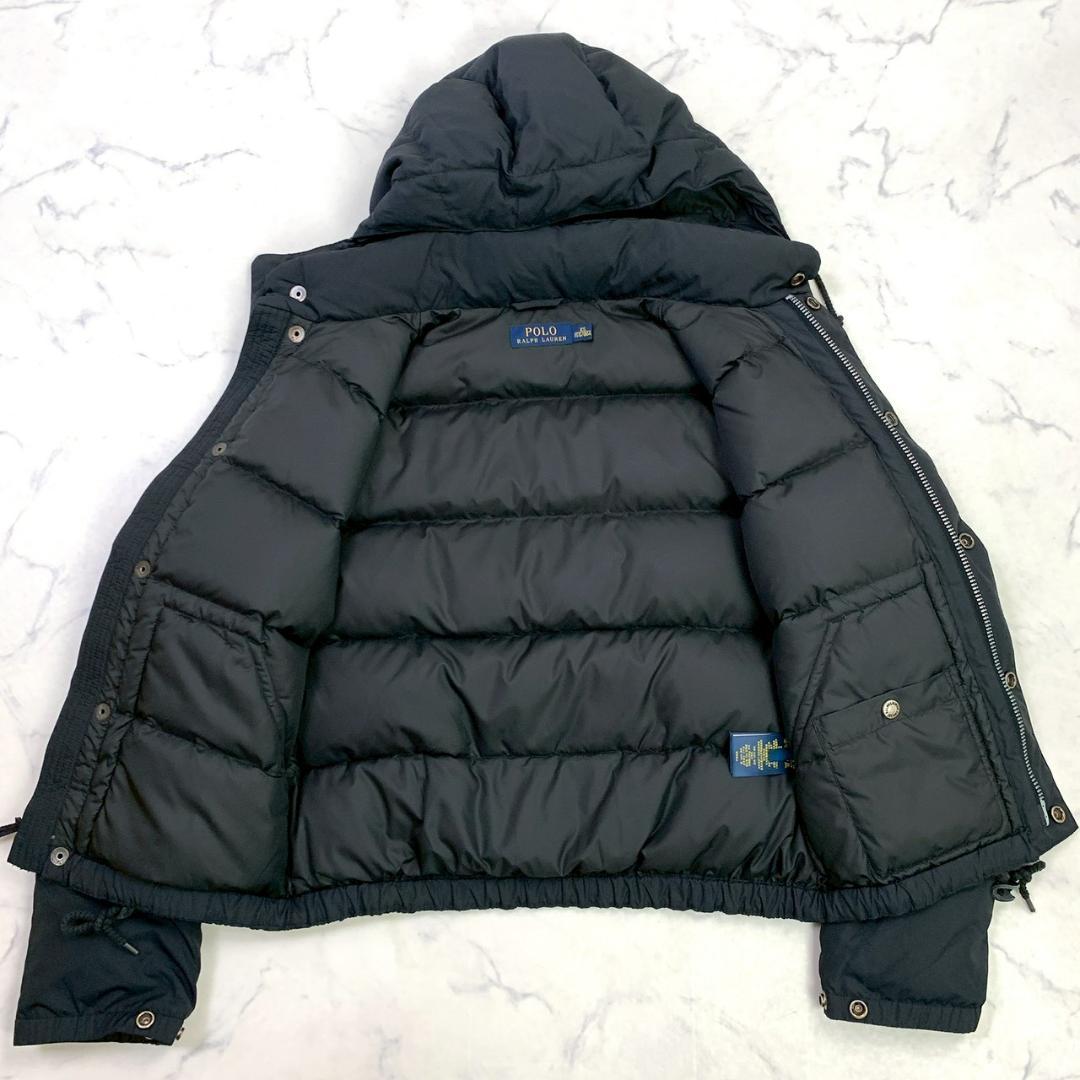 ポロラルフローレン ダウンジャケット 2way ポニー刺繍 黒 XS　E098
