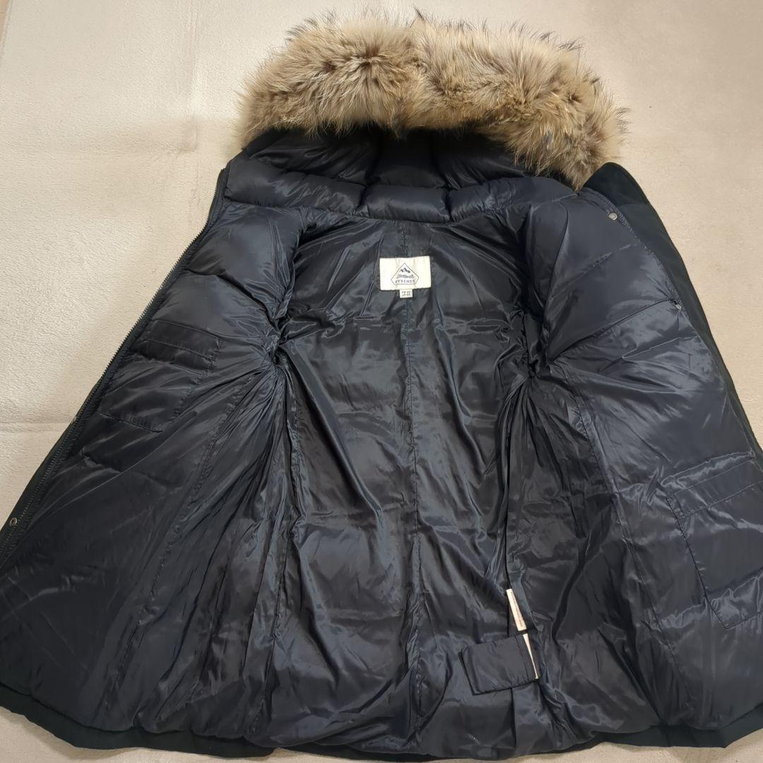 美品 ピレネックス ボルドー ブラック ダウンジャケット 希少 44サイズ