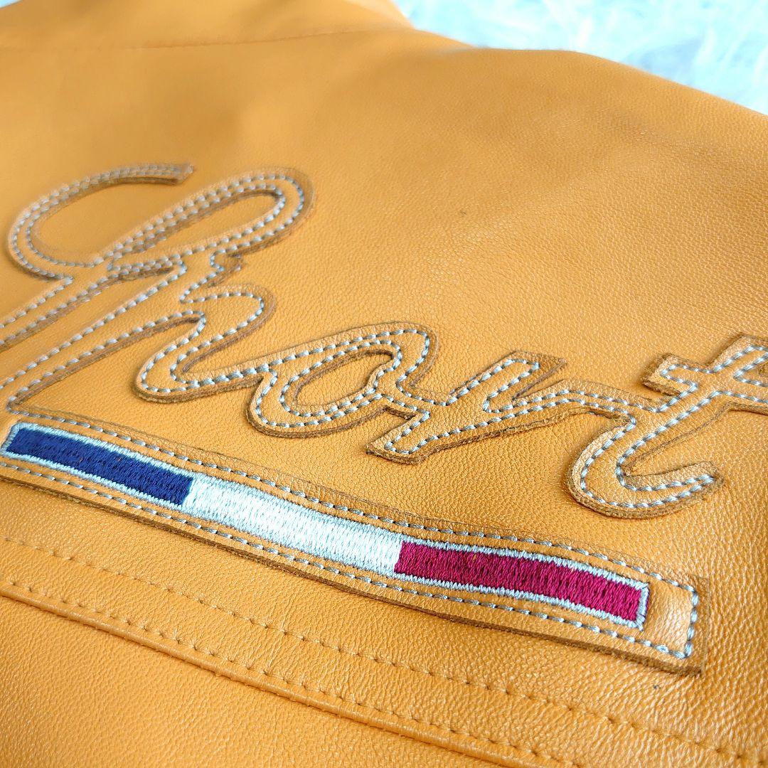 【美品】バジエ シングルライダース 羊革 レザー刺繍 レザージャケット XL