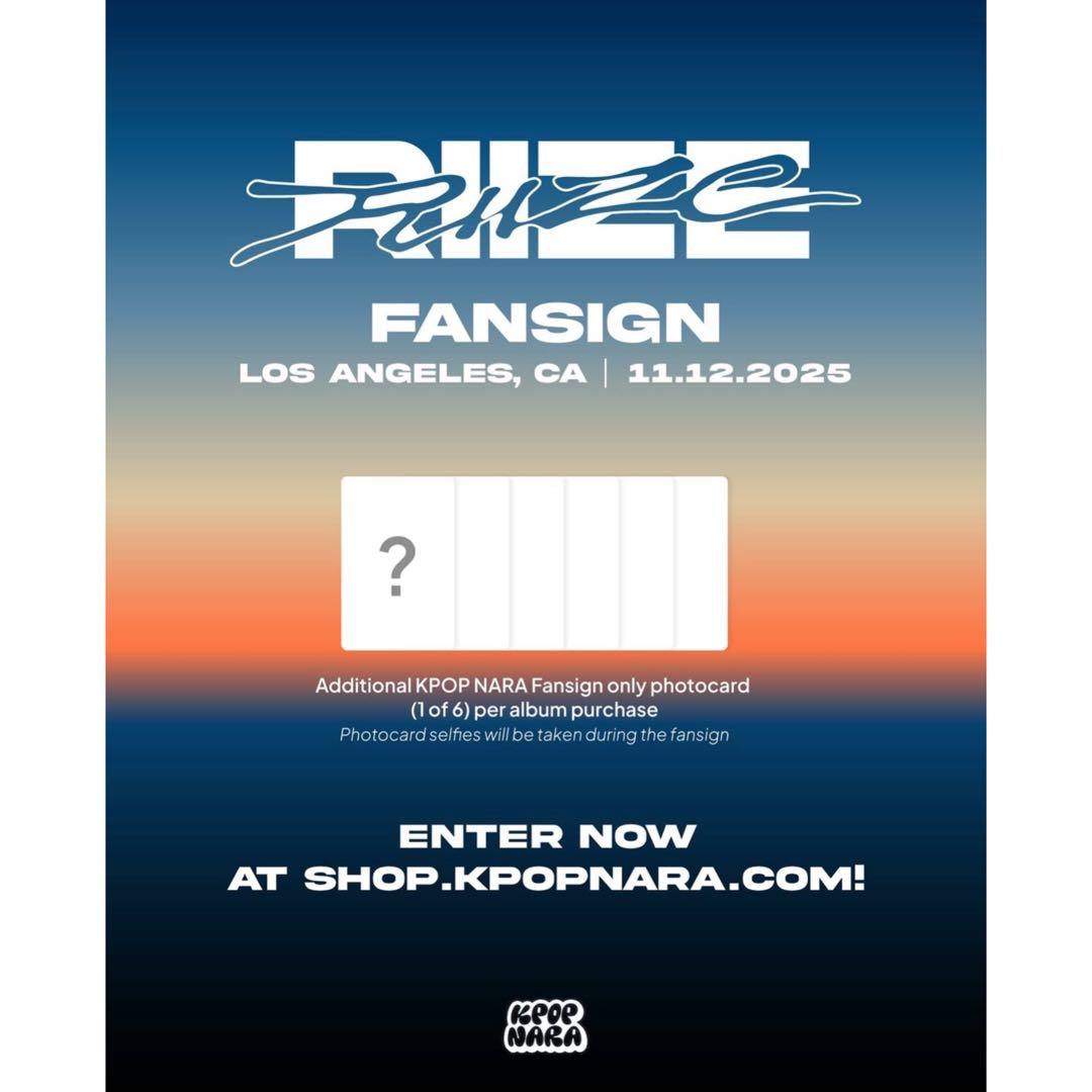 RIIZE ウォンビン KPOPNARA LA サイン会 特典 トレカ