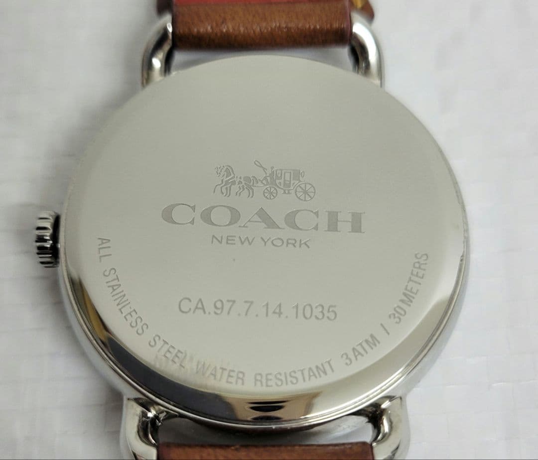 コーチ 純正フラワーモチーフ革ベルト クォーツ レディース