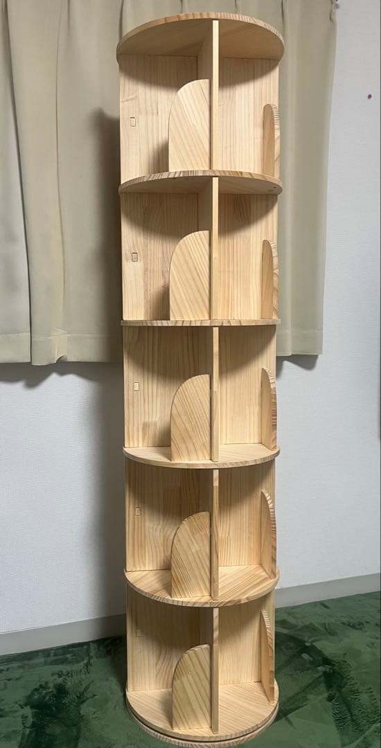 【美品】回転式本棚5段