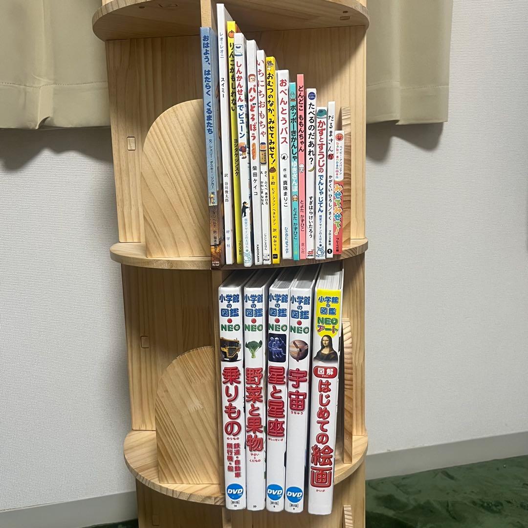 【美品】回転式本棚5段