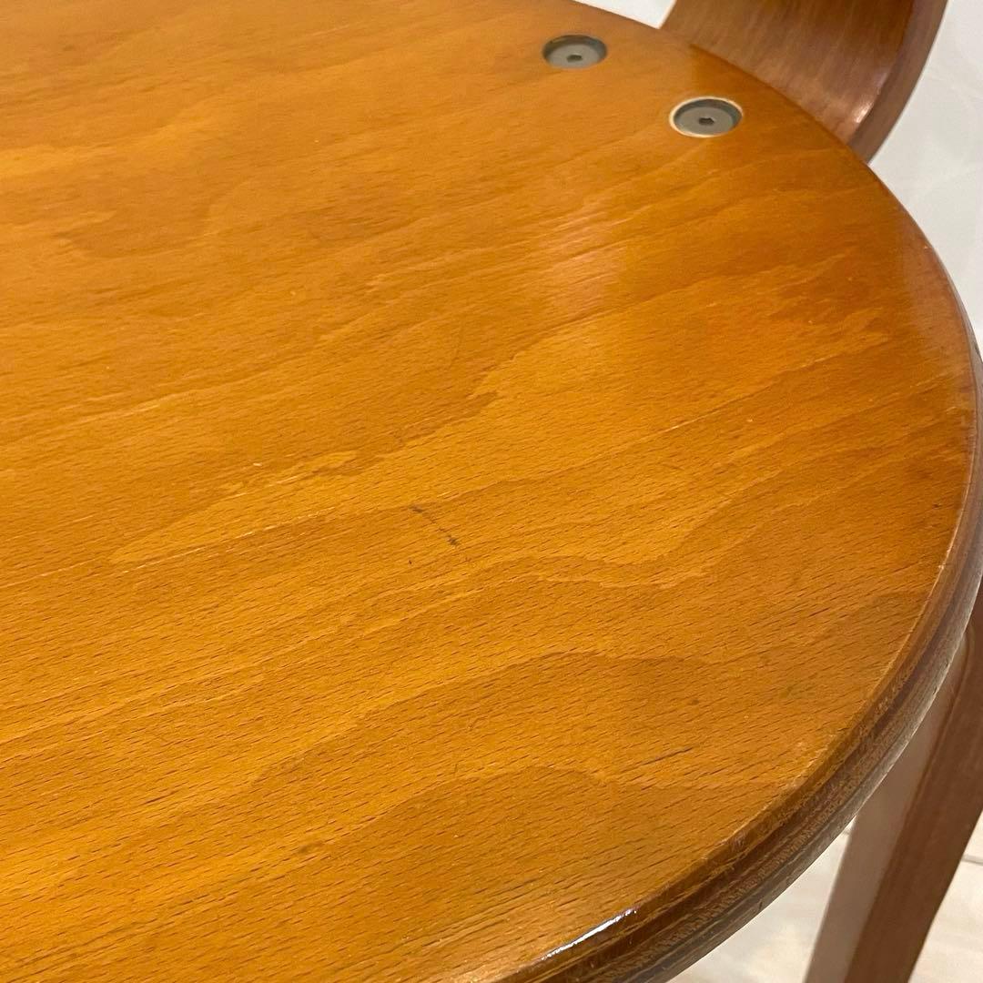 【希少】昭和レトロ 木製スツール 背もたれ付 椅子 ヴィンテージ アンティーク