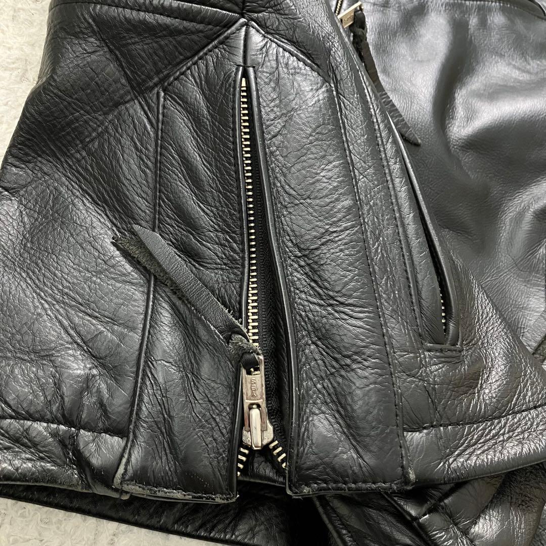 《美品珍品早い者勝ち》y'2 leatherシングルライダース本革リアルレザー