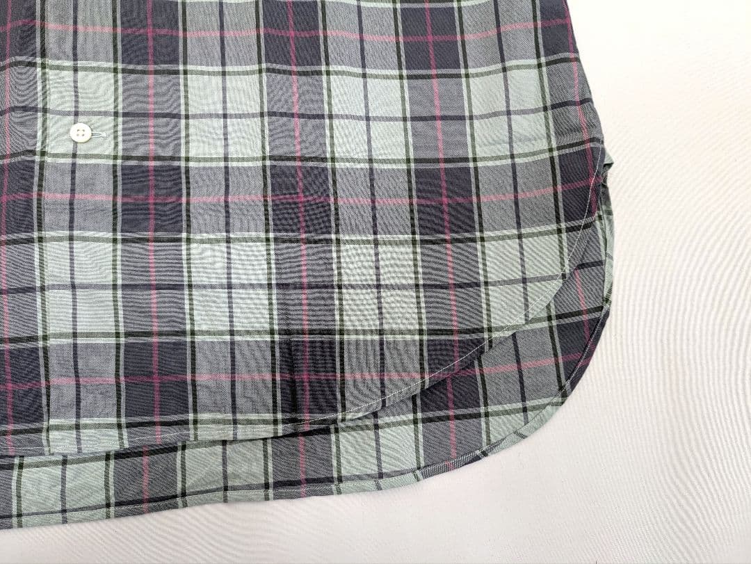 Mr.DページですPHIGVELキャンブリックチェックオープンカラーシャツ