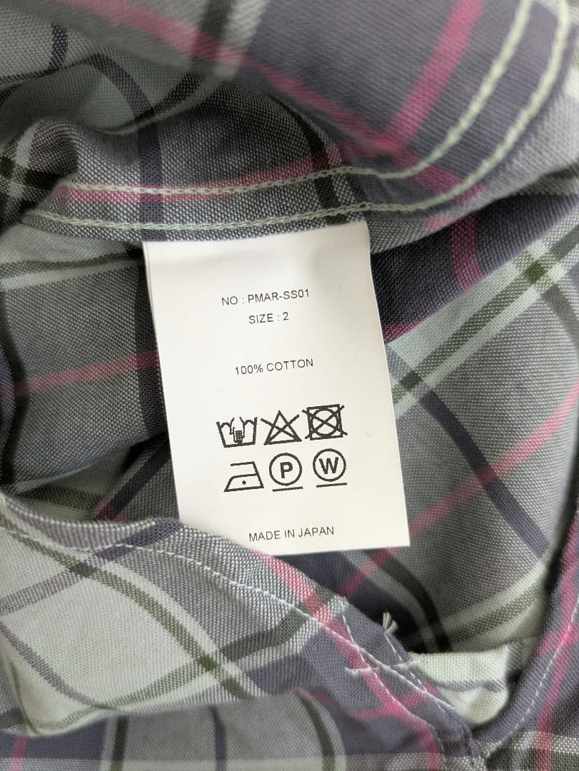 Mr.DページですPHIGVELキャンブリックチェックオープンカラーシャツ