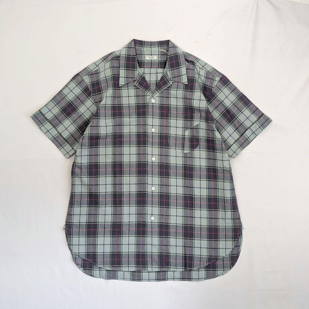 Mr.DページですPHIGVELキャンブリックチェックオープンカラーシャツ