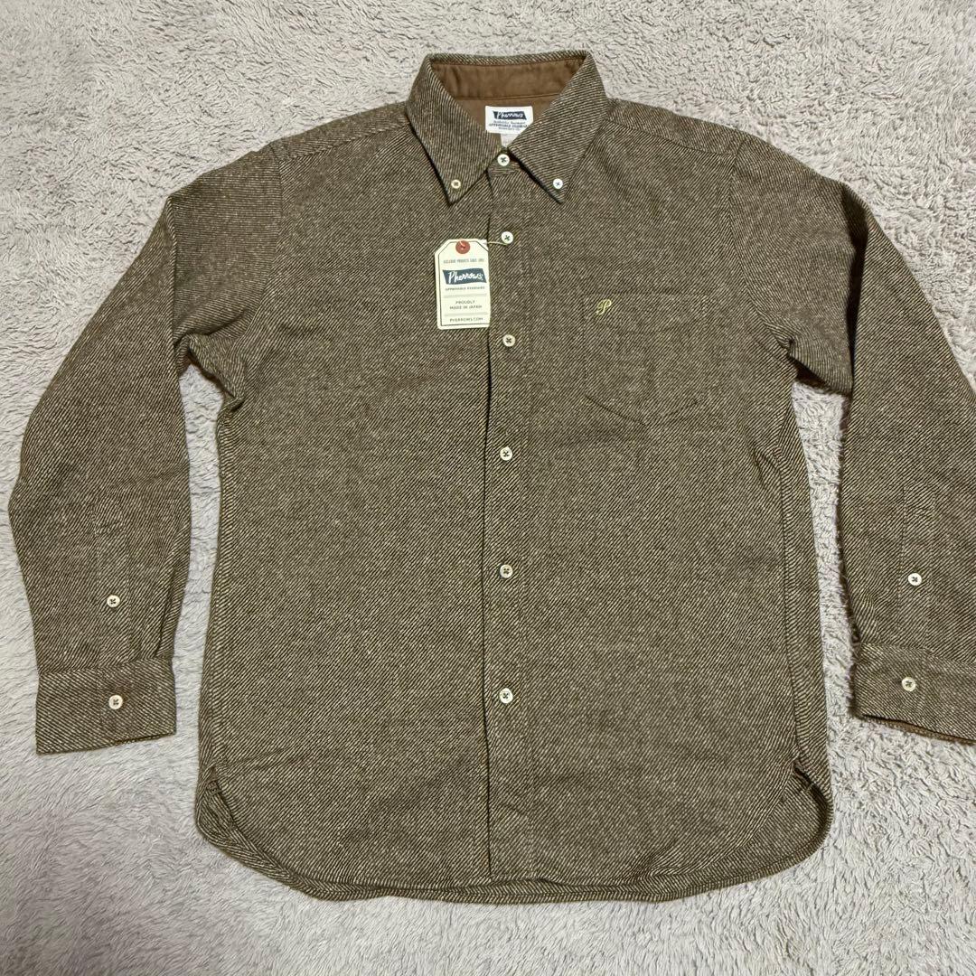 新品未使用　Pherrow's ボタンダウン　ネルシャツ　マチ付き　L 日本製