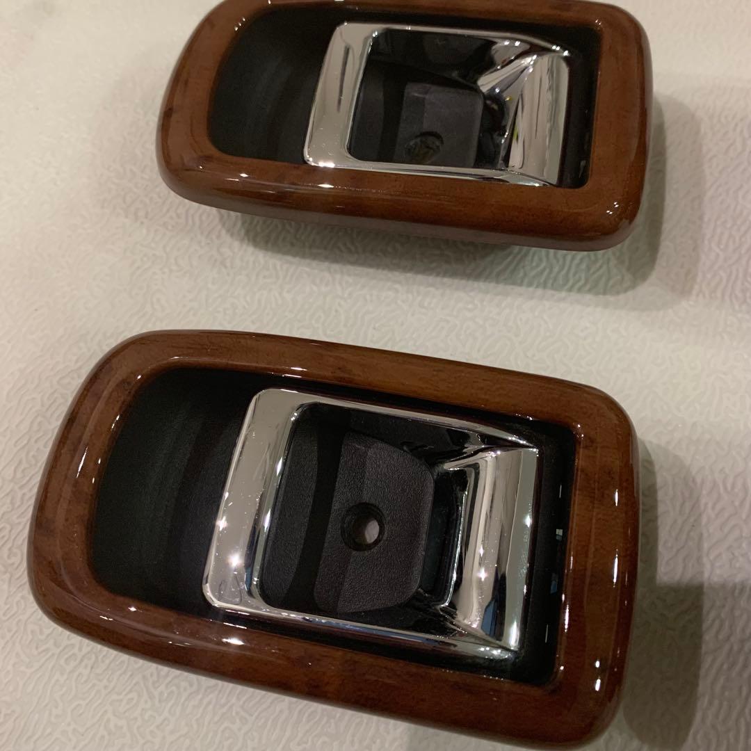 美品　ミラジーノ　L700S インナードアハンドル　ウッド調パネル付き　メッキ