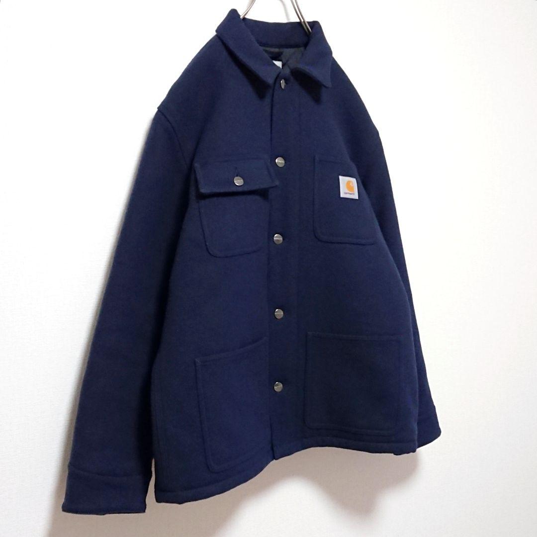 希少 カーハート WIP 刺繍ロゴ ウール ミシガンコート ブルゾン ジャケット