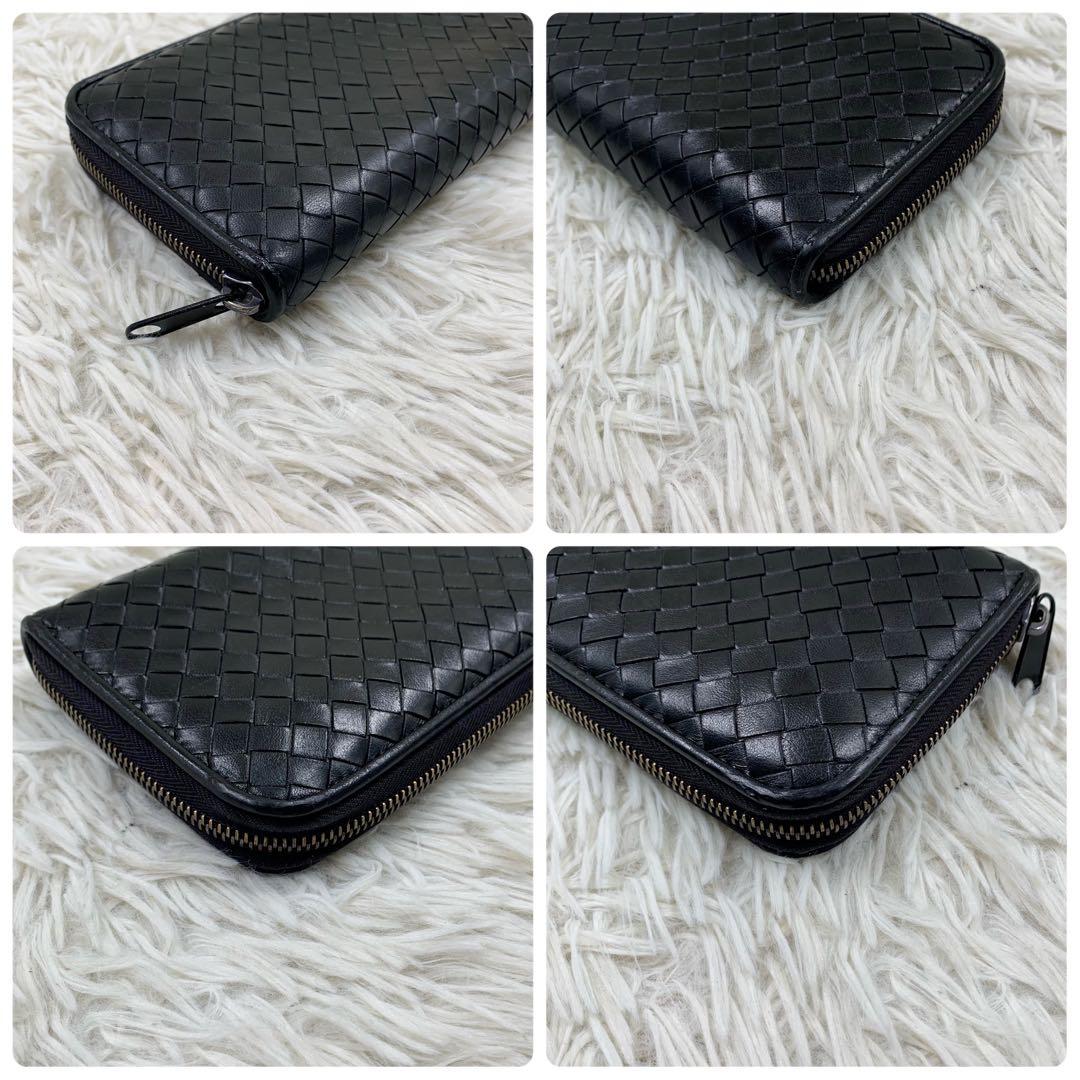 【✨美品✨】 ボッテガヴェネタ イントレチャート ラウンドファスナー ブラック