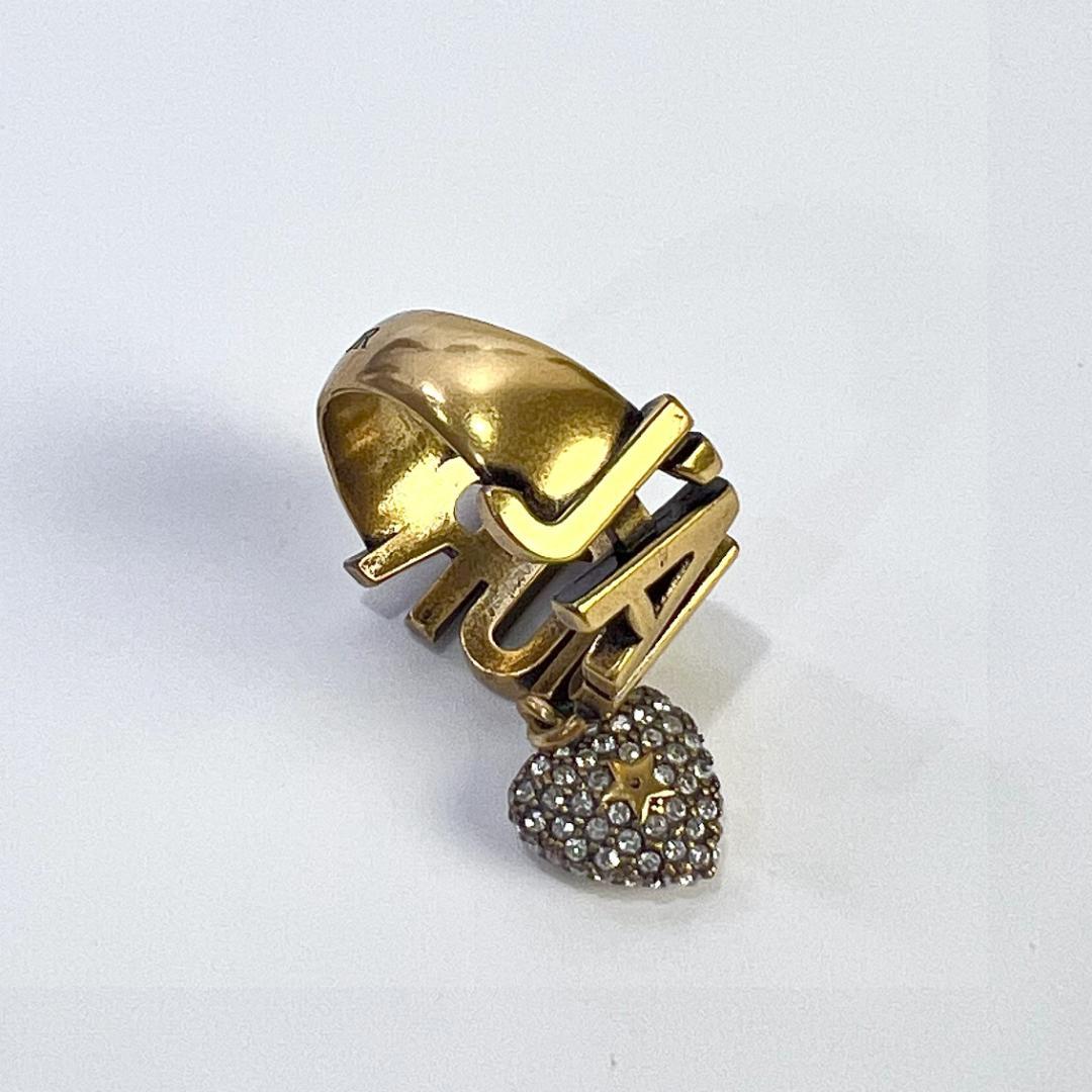 Dior ディオール J'Adior クリスタル ハート チャーム リング 美品
