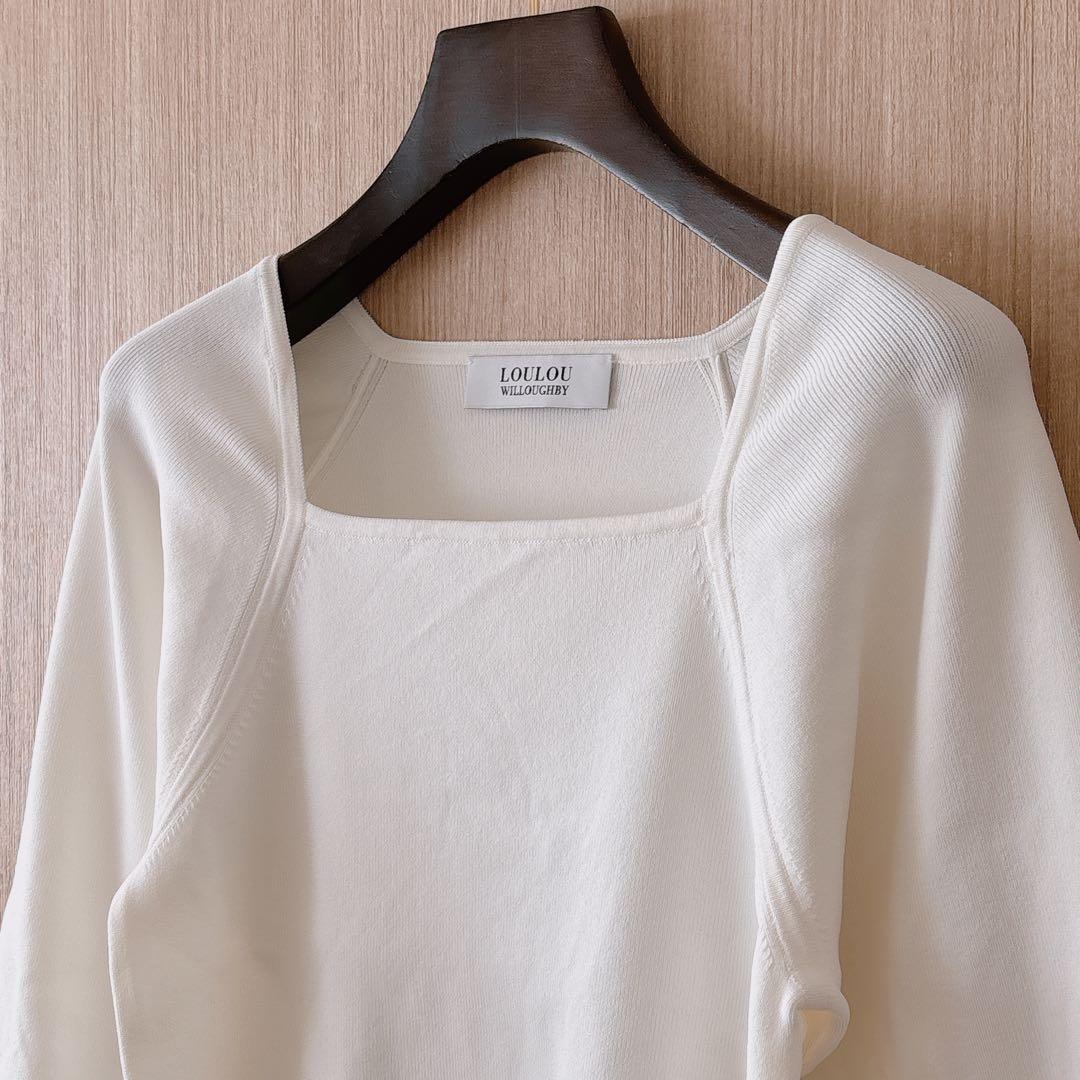 【1264】アナイ系列ルルウィルビー　スクエアデコルテプルオーバー　白