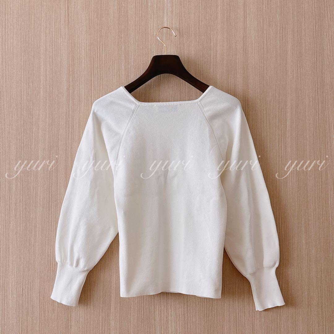 【1264】アナイ系列ルルウィルビー　スクエアデコルテプルオーバー　白