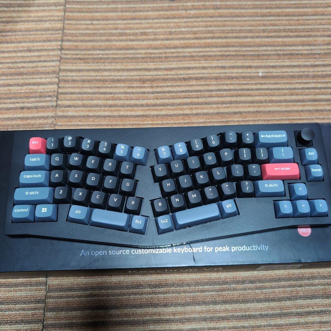 Keychron V8 ノブ US配列 茶軸 専用パームレストセット
