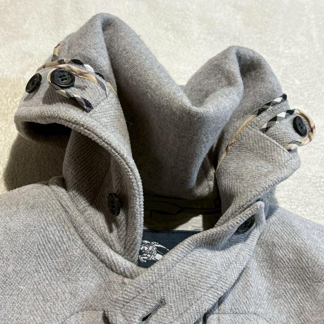 【BURBERRY LONDON】ウールダッフルコート フード付き L