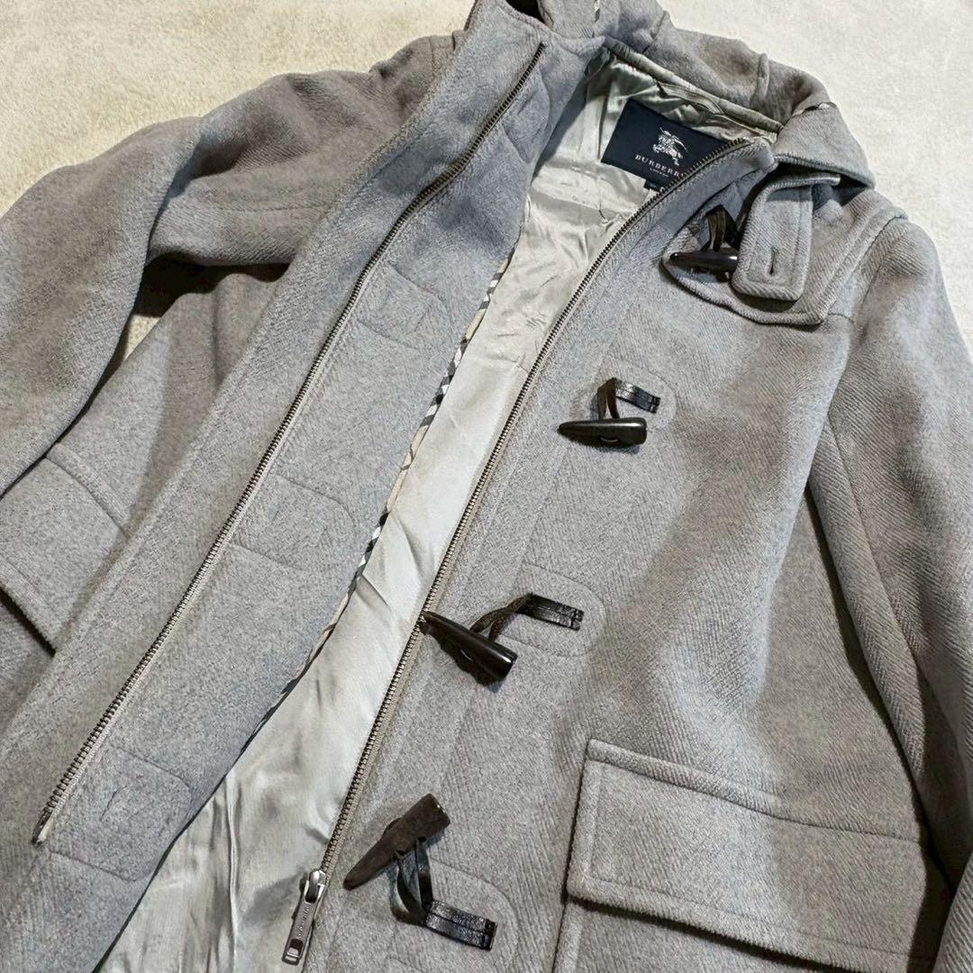 【BURBERRY LONDON】ウールダッフルコート フード付き L
