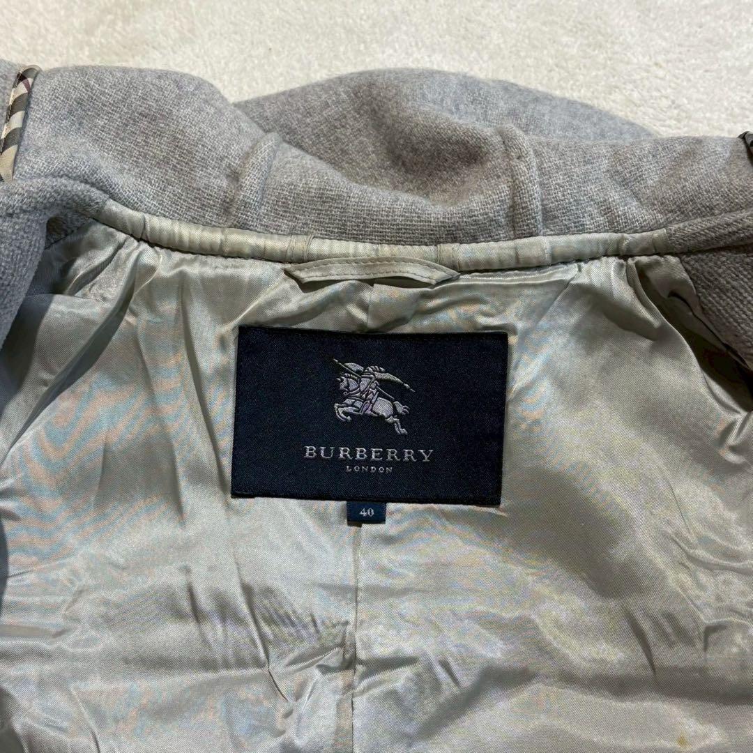【BURBERRY LONDON】ウールダッフルコート フード付き L