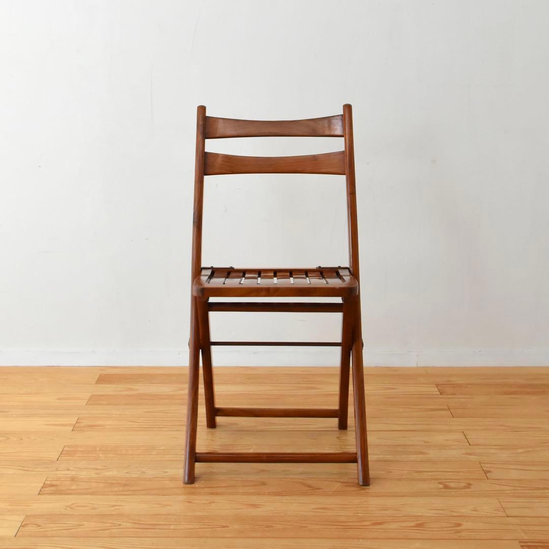 折りたたみ椅子　チーク　2脚セット