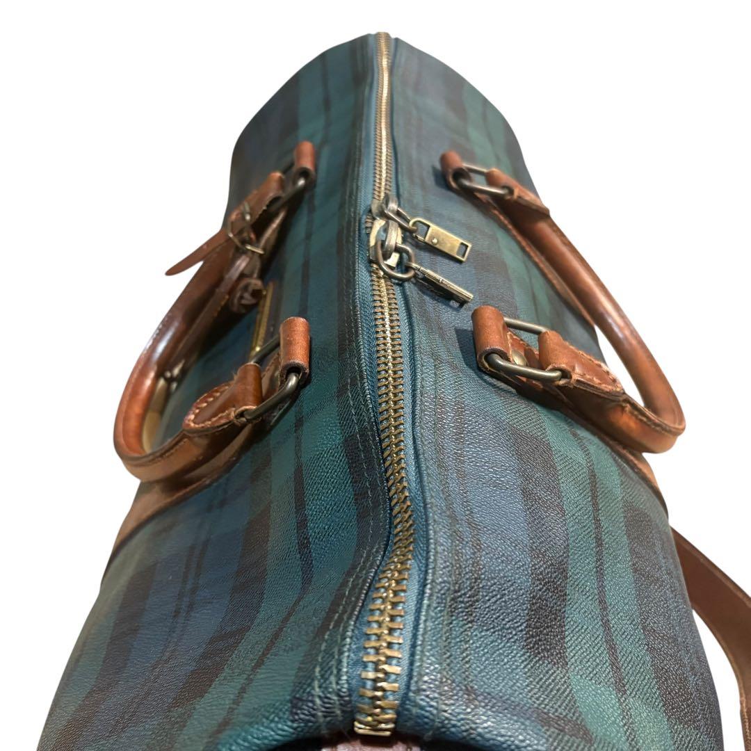 ポロラルフローレン ボストンバッグ 2way グリーン PVC チェック 大容量