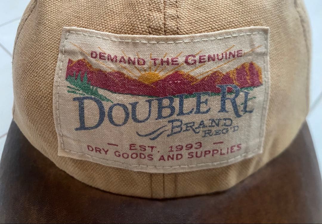 美品 00s RRL 革 レザー キャンバス ダック地 cap キャップ 帽子