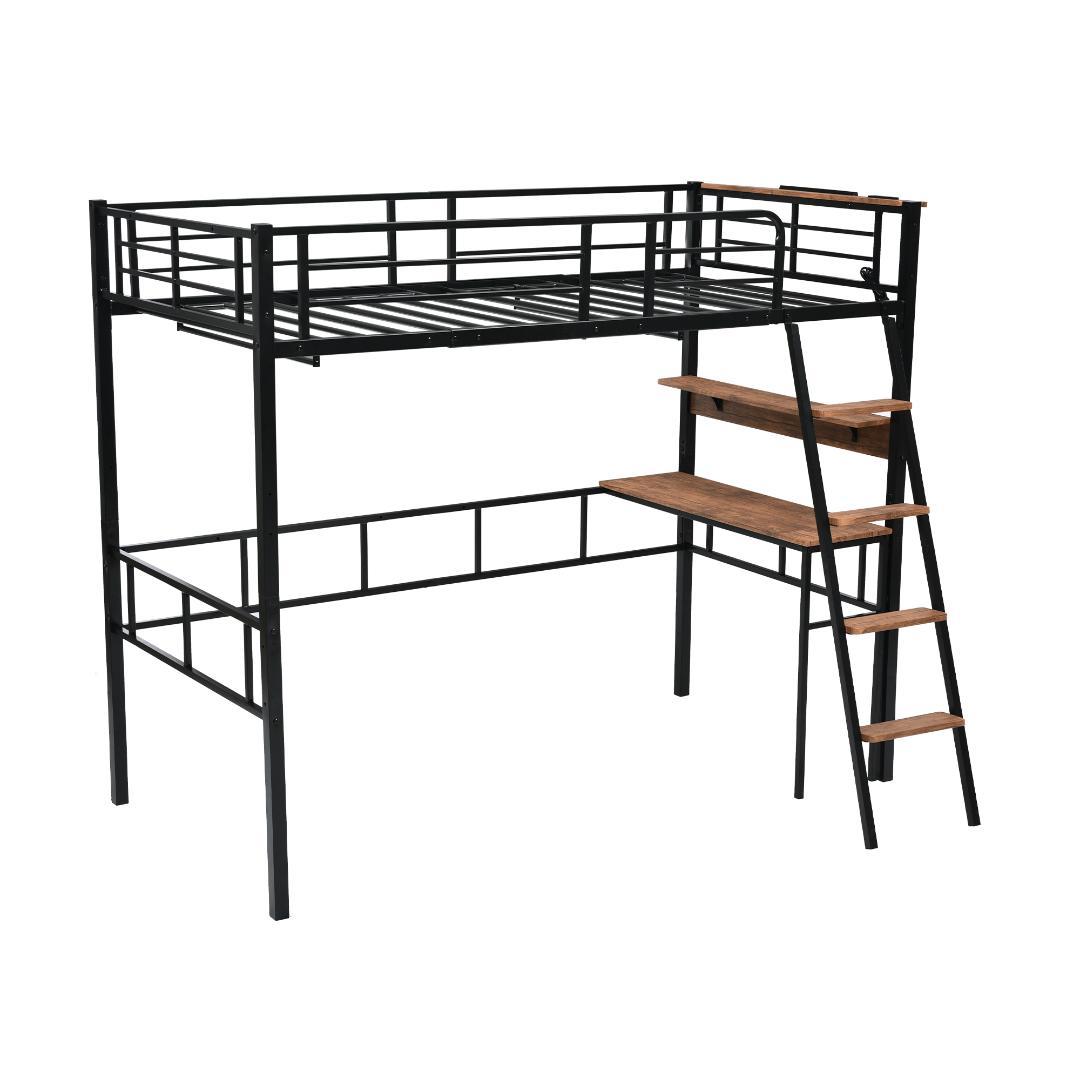 人気再入荷！コンセント付き デスク付きロフトベッド（S）2COLOR選べる