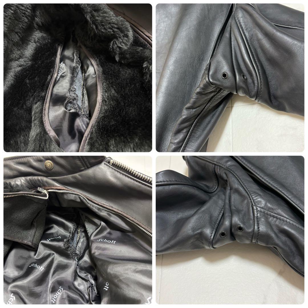 Schott ショット 641 シングルライダースジャケット 36 ボア付き